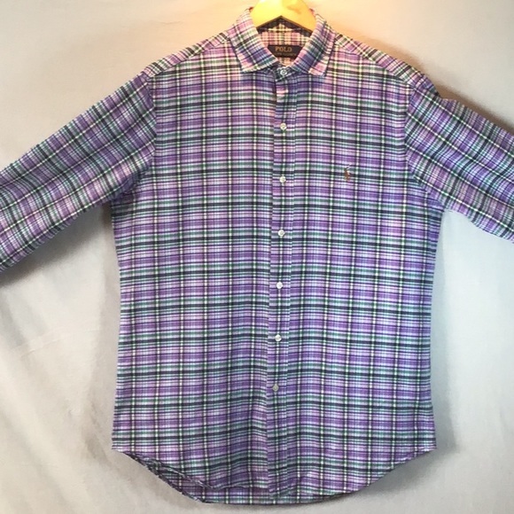 Ralph Lauren woven cotton long sleeve button down (Classic Medium) - Picture 3 of 10